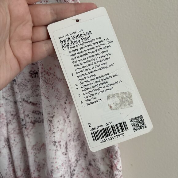 Lululemon Wmn 2 Gossamer Floral Vita Pink Multi Swift Wide-Leg Mid-Rise Pant NWT - Picture 8 of 15